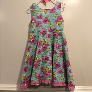 VGUC Rare Editions Floral dress with lace detail.